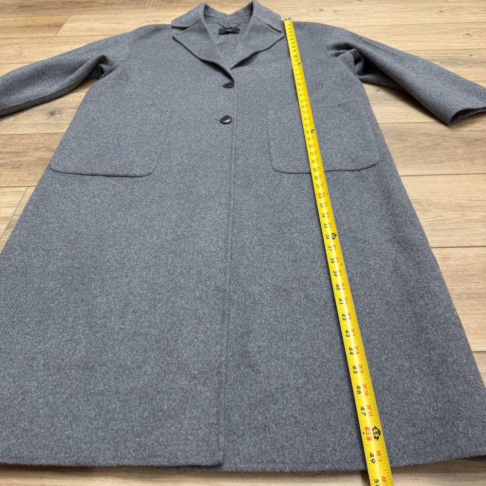 Banana Republic Amina Oversized Top Coat Womens Large Grey Wool Blend Longline L - Picture 8 of 9